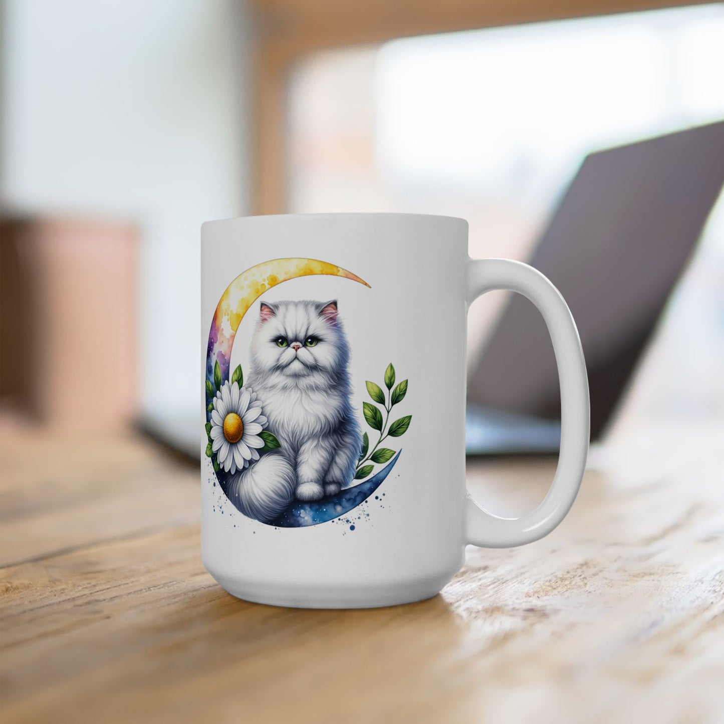 Whimsical Floral Cat Ceramic Mug - 11oz & 15oz