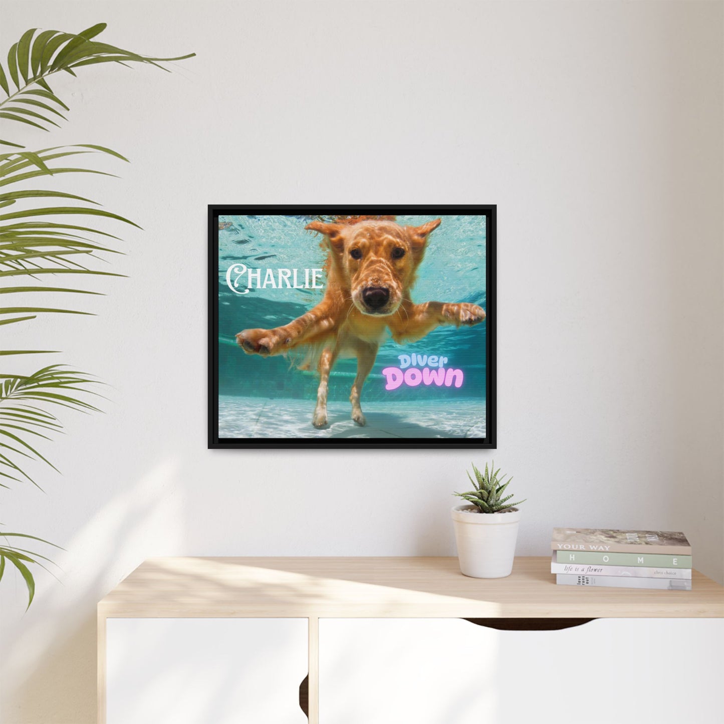 Framed Personalized Landscape Photo Canvas Wall Art - 'Add your Caption'