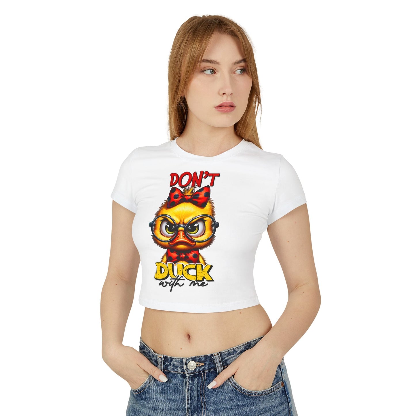 Funny Duck Graphic Women's Baby Tee - Don't Duck with Me | Purrfect Pet Haven