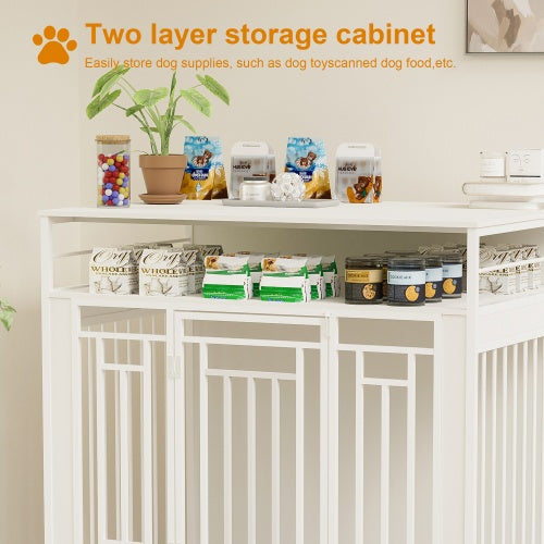 Large 43.3 Inch Wooden Dog Kennel Furniture with Divider