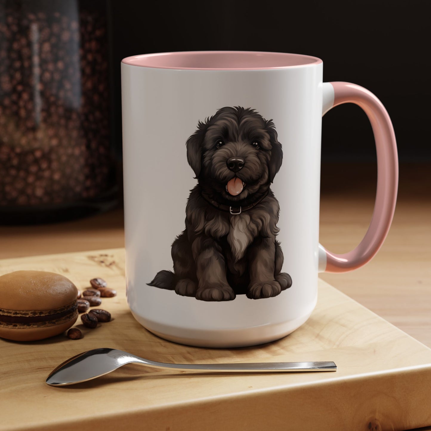 Cute Bouvier Des Flanders Dog Design Accent Coffee Mug - 11oz & 15oz