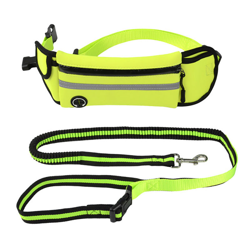 Waterproof Reflective Sports Running Pet Waist Bag with Traction Rope Leash