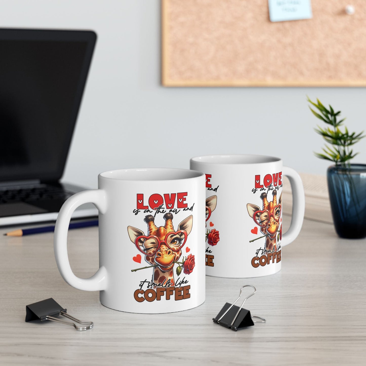 Love & Coffee Ceramic Mug - Cute Giraffe Design, 11oz/15oz | Purrfect Pet Haven