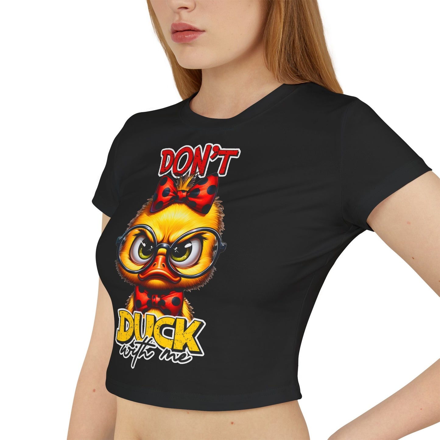 Funny Duck Graphic Women's Baby Tee - Don't Duck with Me | Purrfect Pet Haven