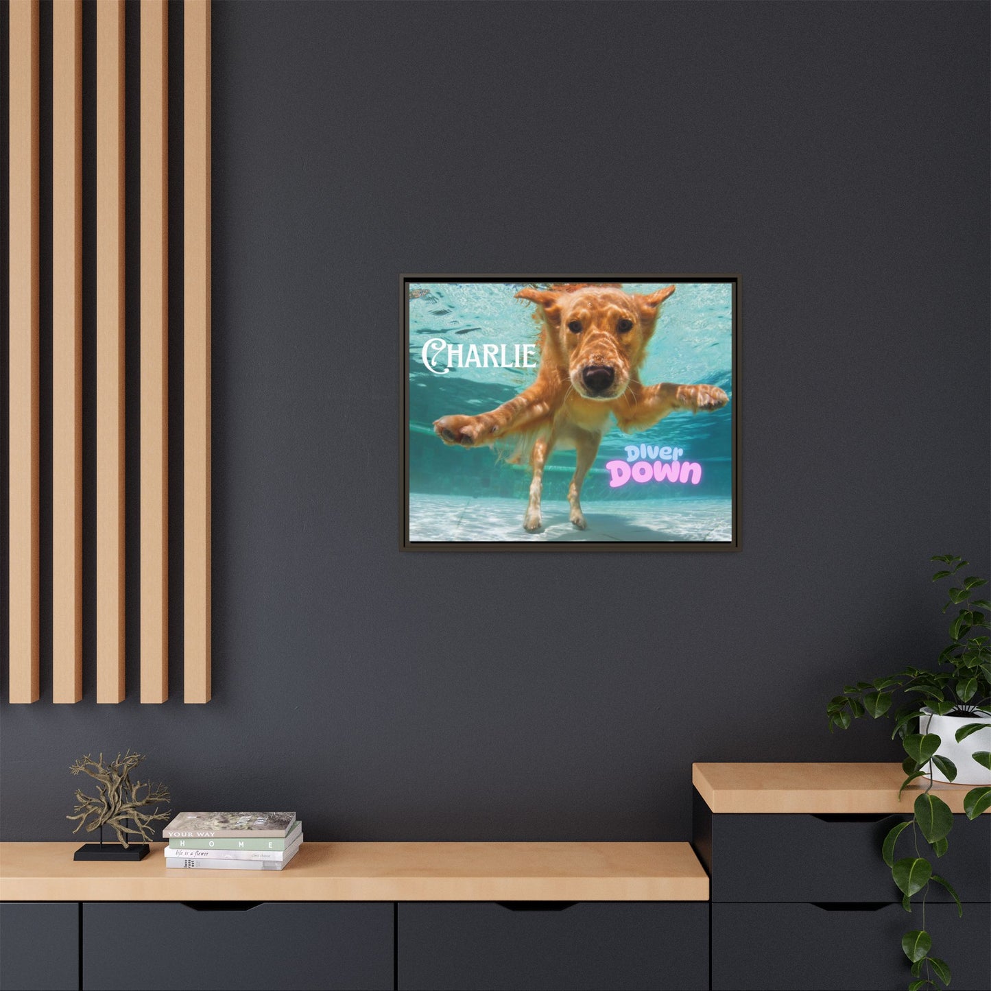 Framed Personalized Landscape Photo Canvas Wall Art - 'Add your Caption'