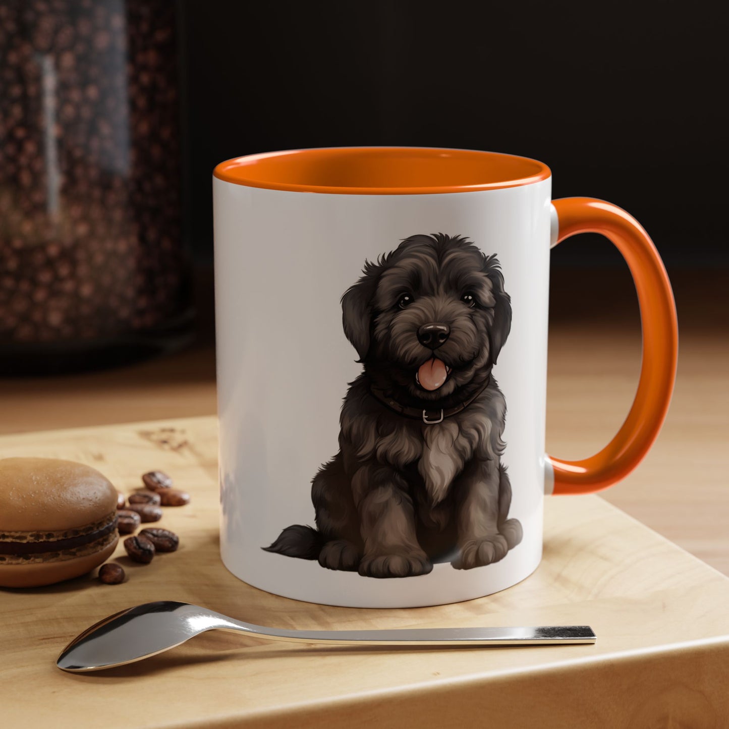 Cute Bouvier Des Flanders Dog Design Accent Coffee Mug - 11oz & 15oz