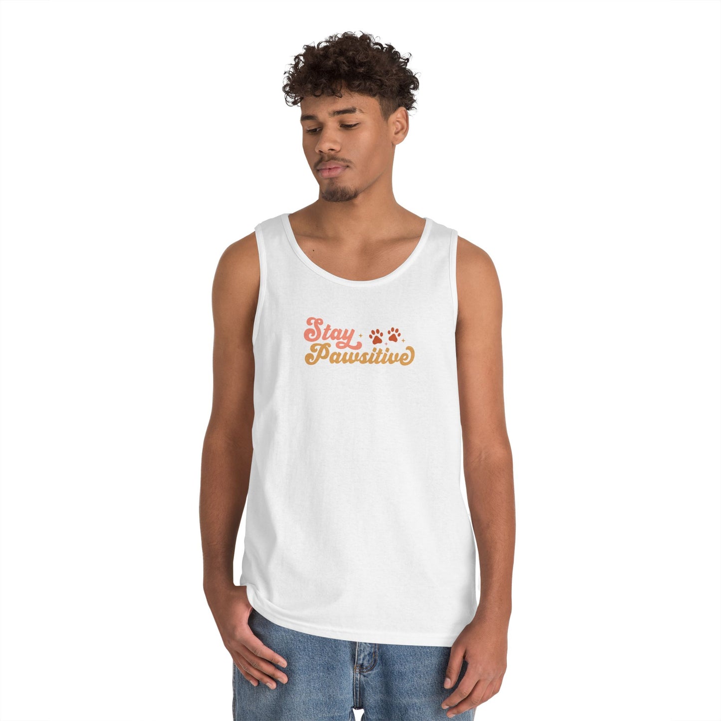 Cute Pet Lover Tank Top, Stay Pawsitive Tank, Funny Dog Lover Shirt