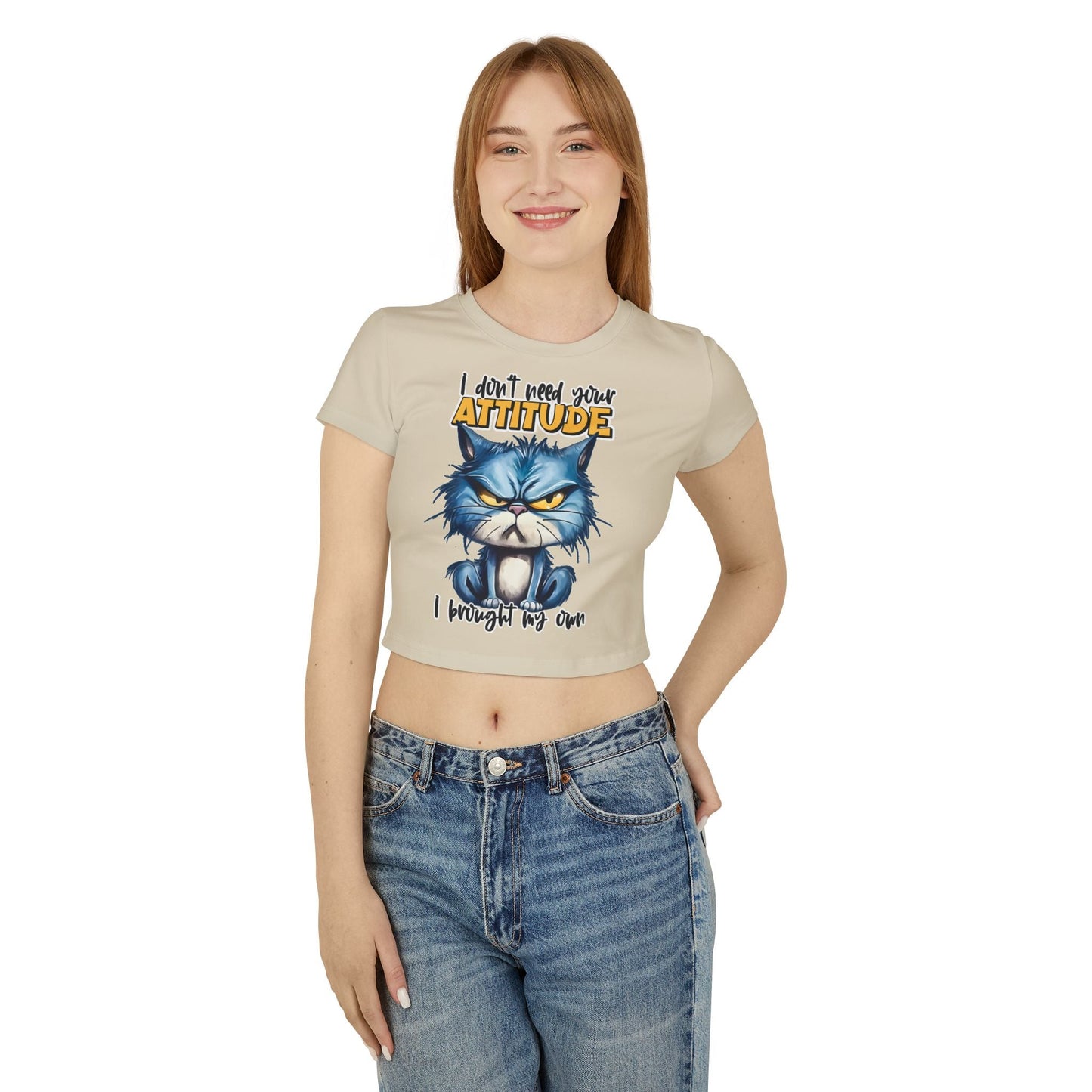 Funny Women's Baby Tee - "I Don't Need Your Attitude" Cat Graphic Shirt | Purrfect Pet Haven