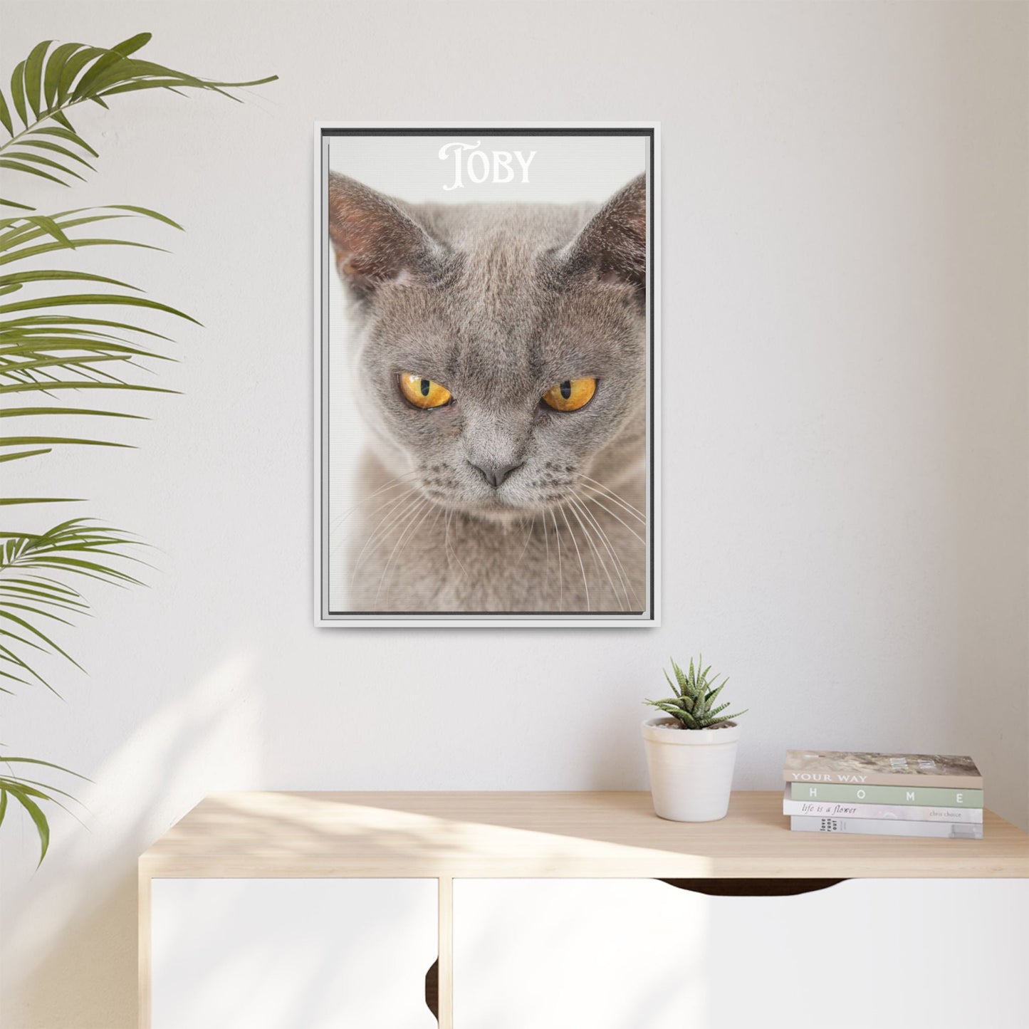 Personalized Photo Wall Art - Framed Matte Canvas Print for Pet Lovers - Customizable Name Print | Purrfect Pet Haven