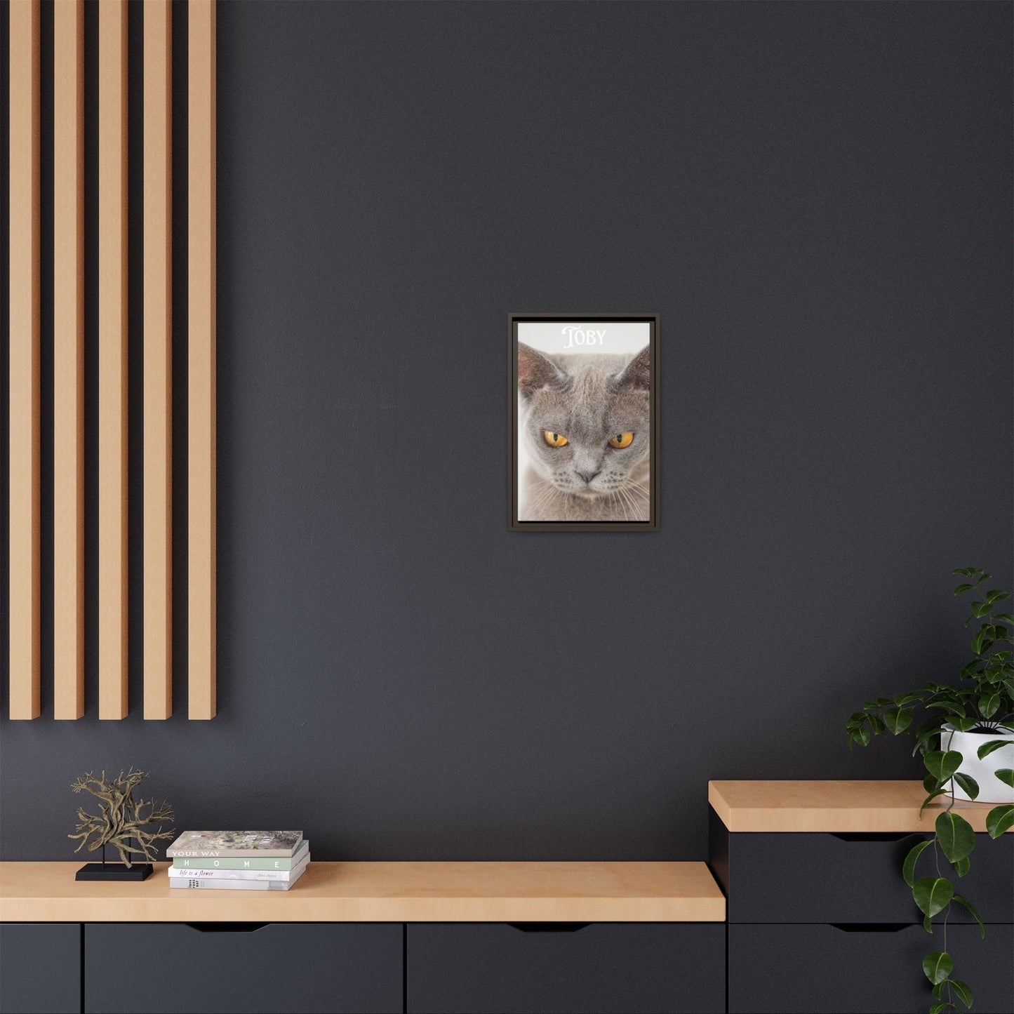 Personalized Photo Wall Art - Framed Matte Canvas Print for Pet Lovers - Customizable Name Print | Purrfect Pet Haven