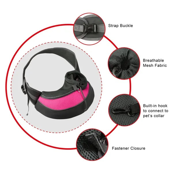Pet Carrier Sling - Hands-Free for Small Dogs & Cats 12lbs - Purrfect Pet Haven