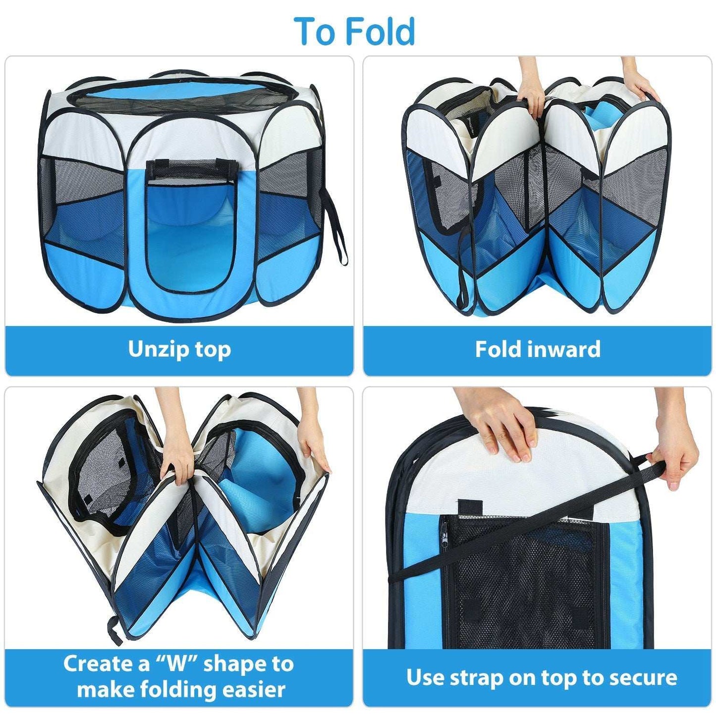 Portable Foldable Pet Tent - 8-Panel Exercise Pen - Purrfect Pet Haven