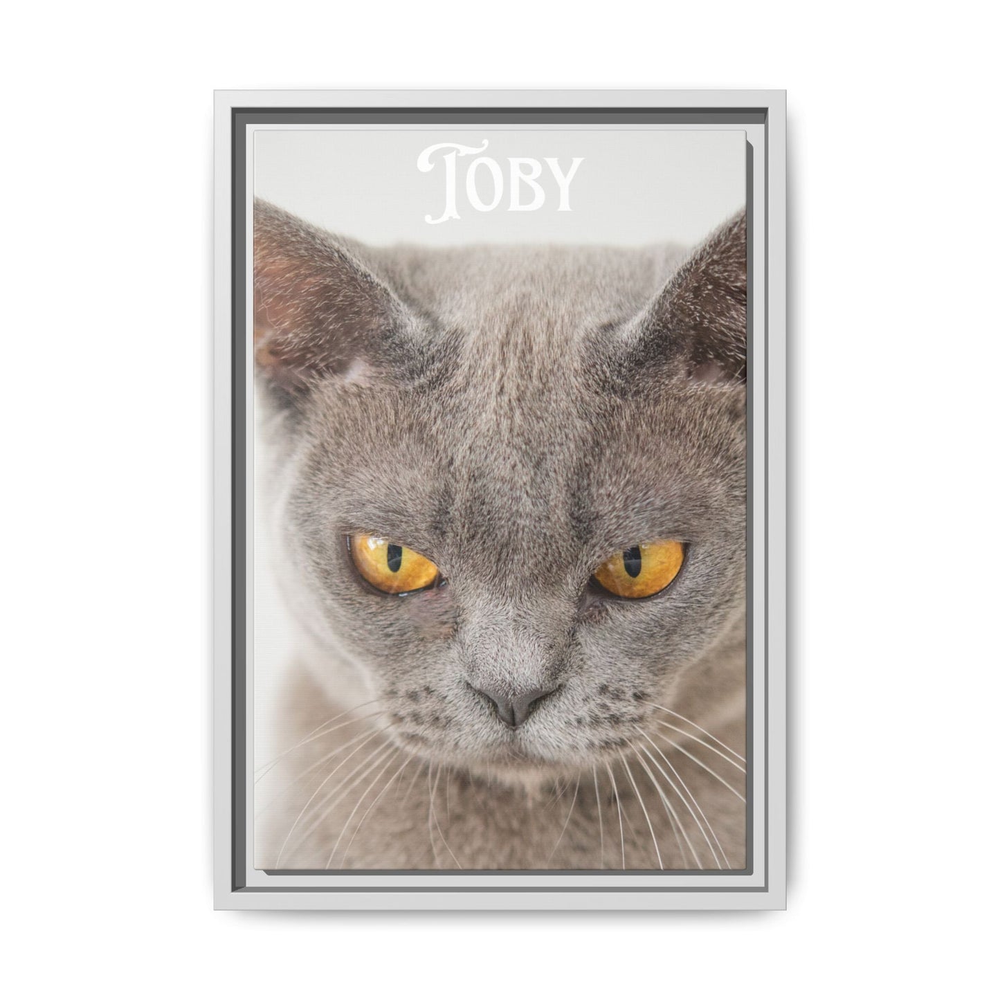 Personalized Photo Wall Art - Framed Matte Canvas Print for Pet Lovers - Customizable Name Print | Purrfect Pet Haven