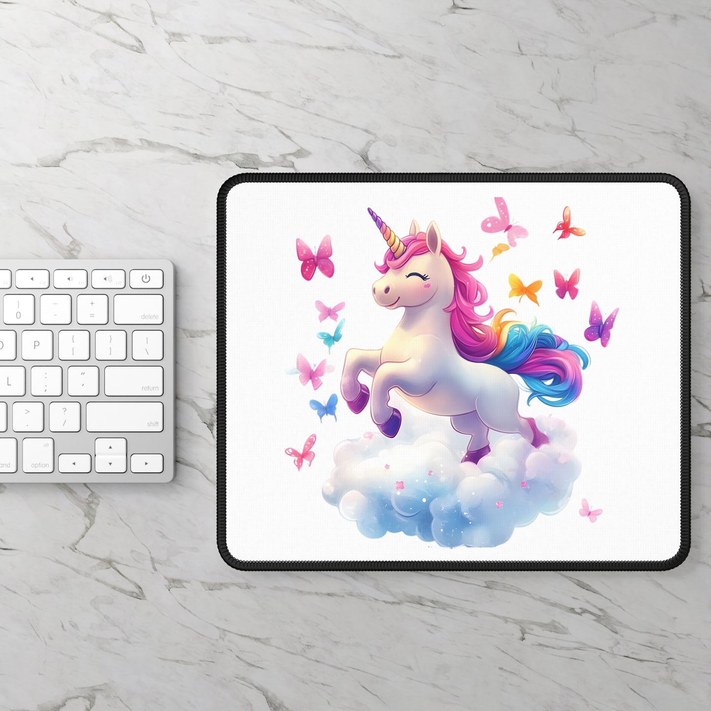 Fantasy Unicorn Gaming Mouse Pad - Colorful Butterfly Design | Purrfect Pet Haven