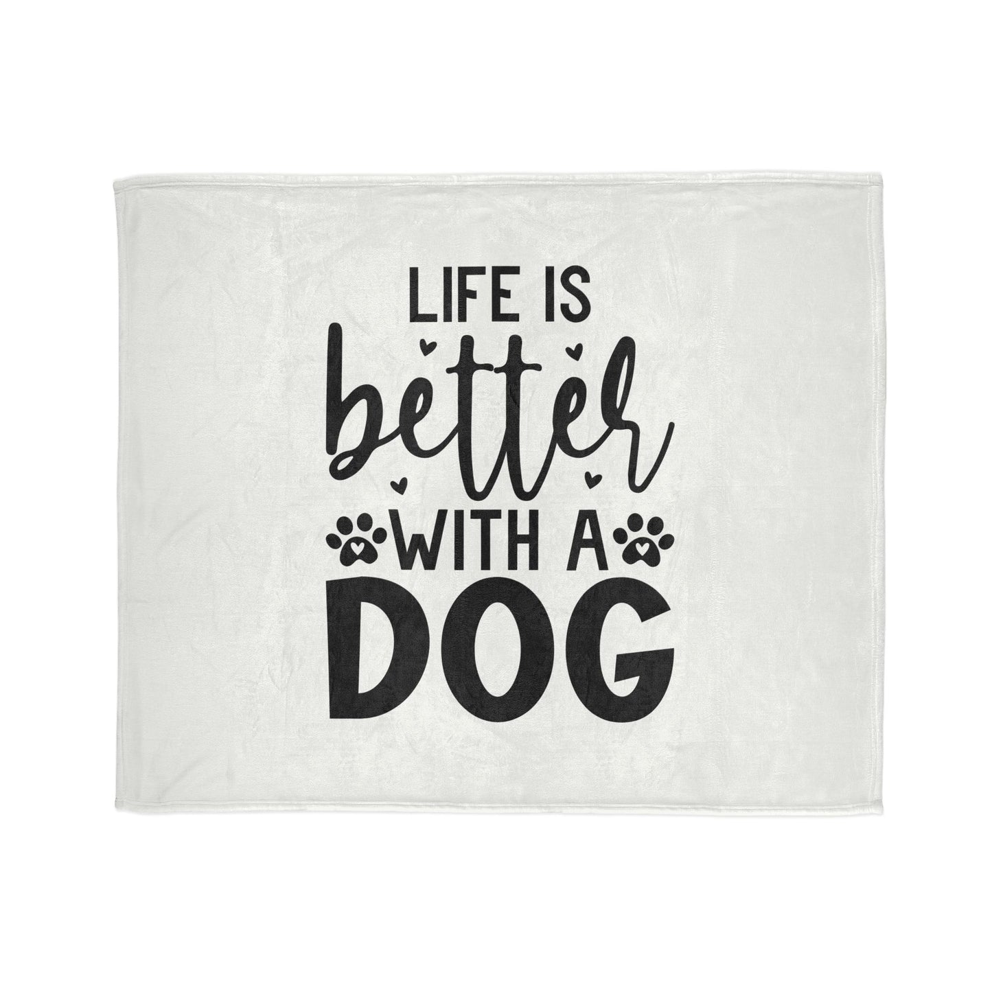 Dog Lover's Soft Polyester Blanket - 'Life is Better with a Dog'