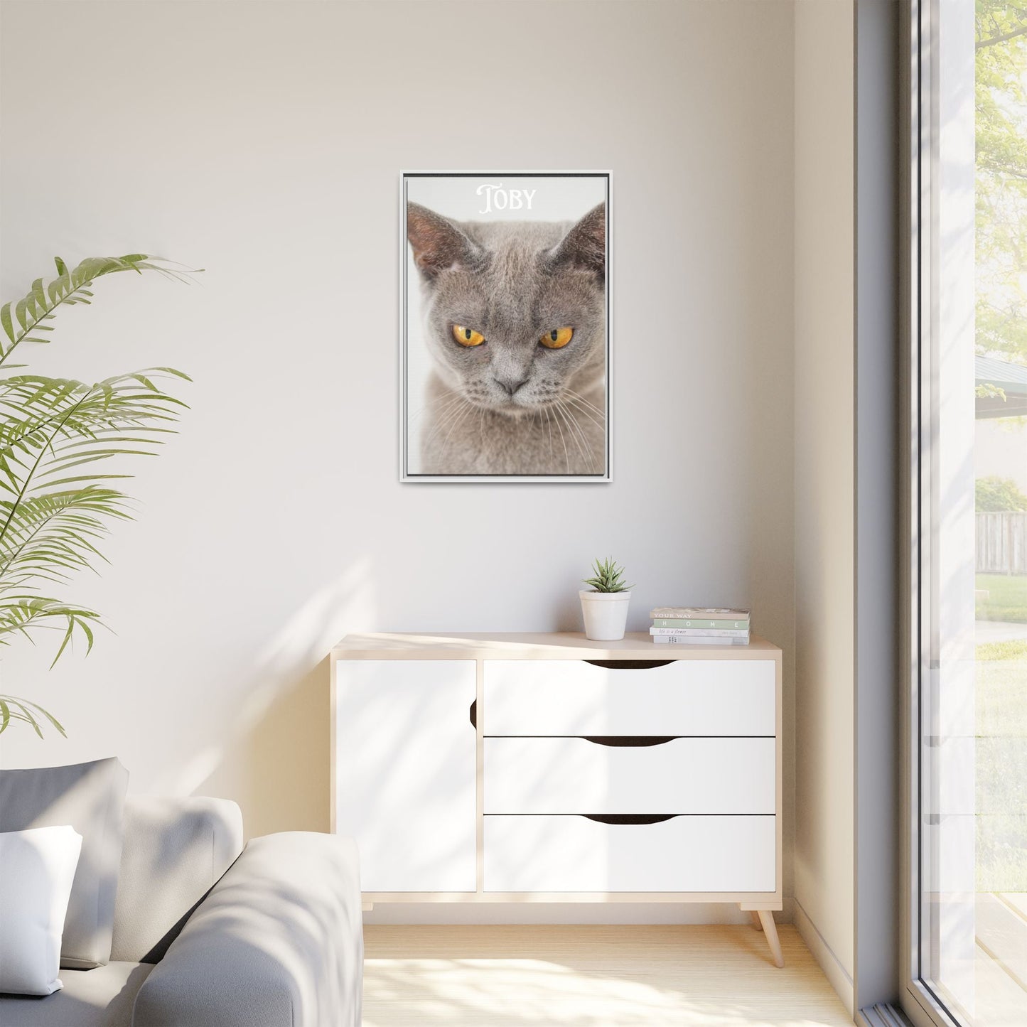 Personalized Photo Wall Art - Framed Matte Canvas Print for Pet Lovers - Customizable Name Print | Purrfect Pet Haven
