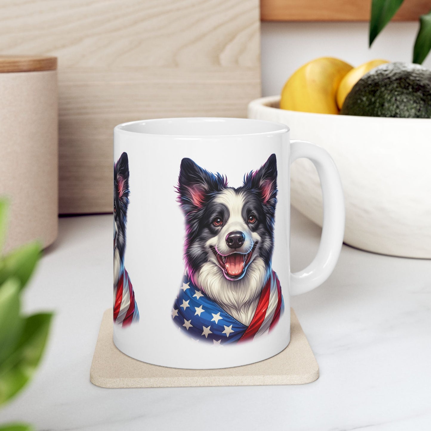 Border Collie Patriotic Dog Ceramic Mug - 11oz & 15oz | Purrfect Pet Haven