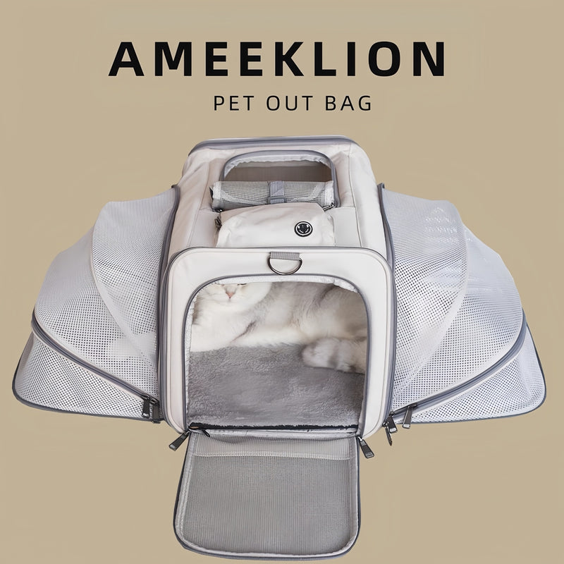 Portable Pet Carrier for Cats and Small Dogs - Breathable Travel Backpack