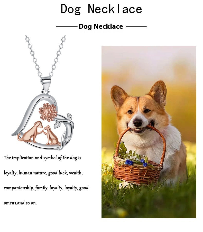 Pastoral Style Pendant Dog Necklace Women
