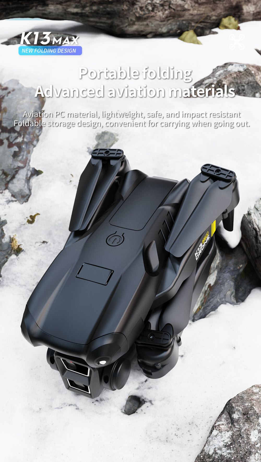 K13 Smart Pet Photography Drone with 2 Batteries - Beginner Friendly