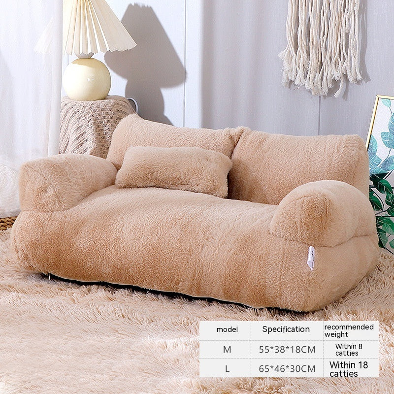 Cozy Plush Cat Bed Sofa for Small to Medium Dogs and Cats - Winter Warm Pet Nest | Purrfect Pet Haven