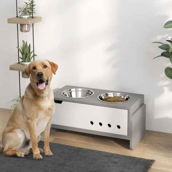 Elevated Dog Bowls - 3 Height Adjustable with Slow Feeder - Purrfect Pet Haven