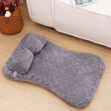 Soft Plush Calming Cushion Pet Bed Mat with Pillow - Fits Dogs Cats