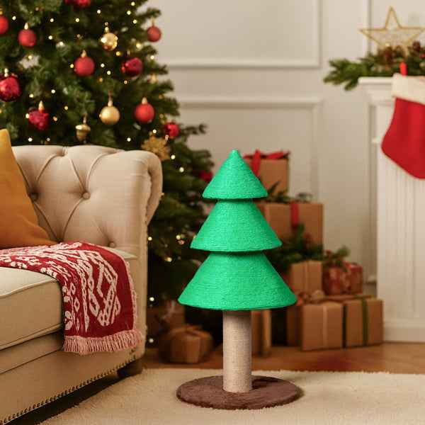 Christmas Tree Cat Scratcher - 31.5" Sisal Scratching Post