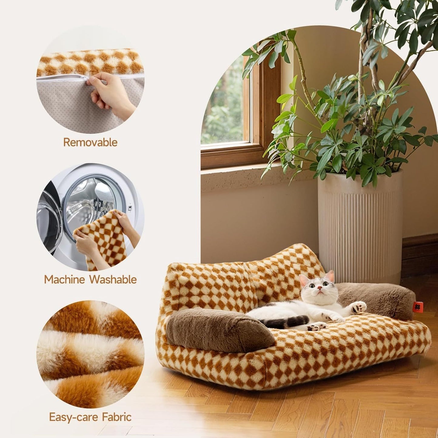 Washable Pet Bed - Fluffy Couch Small-Medium