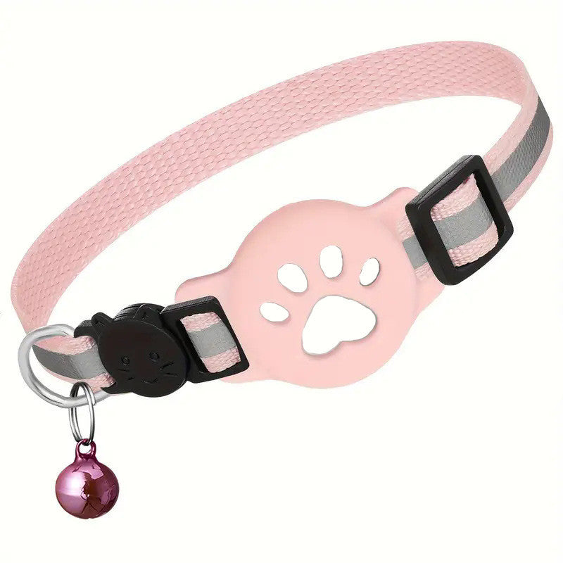 Paw Prints Tracker - Cat Collar with AirTag Holder - Purrfect Pet Haven