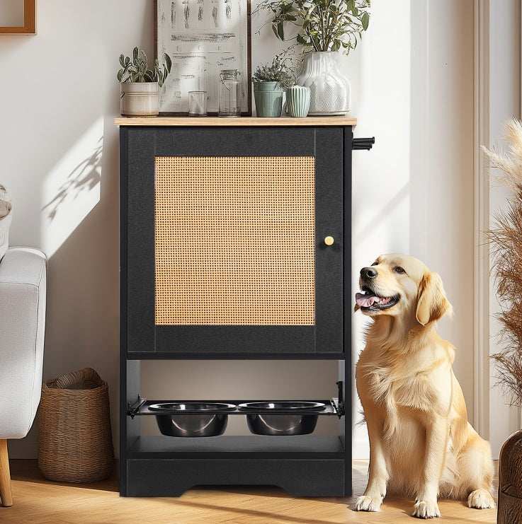 Pet Feeding Station 1 Locker and 2 Overhead Dog Bowls - Purrfect Pet Haven