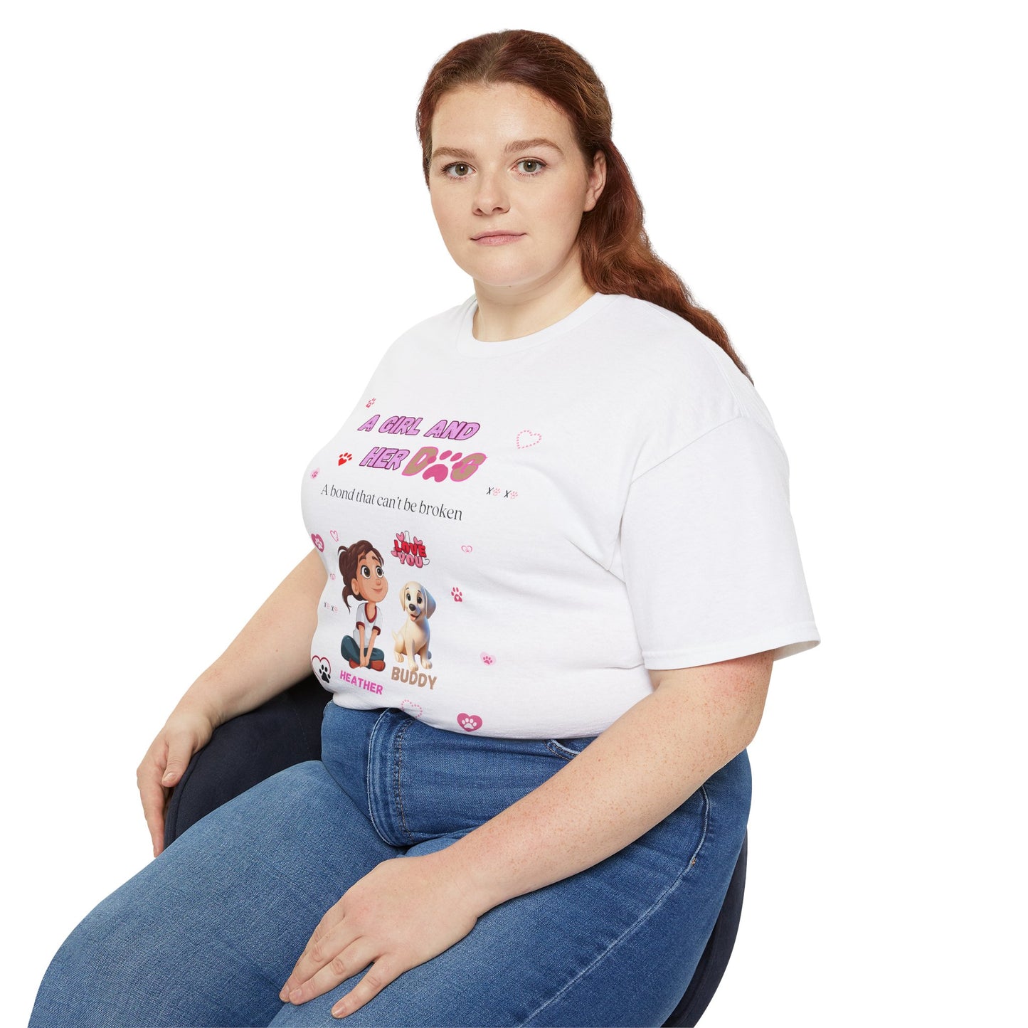 Girl and Her Dog Unisex Tee | Cute Pet Lover Shirt | Personalized Gift | Purrfect Pet Haven