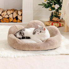 Cozy Khaki Flower Pet Bed - Washable