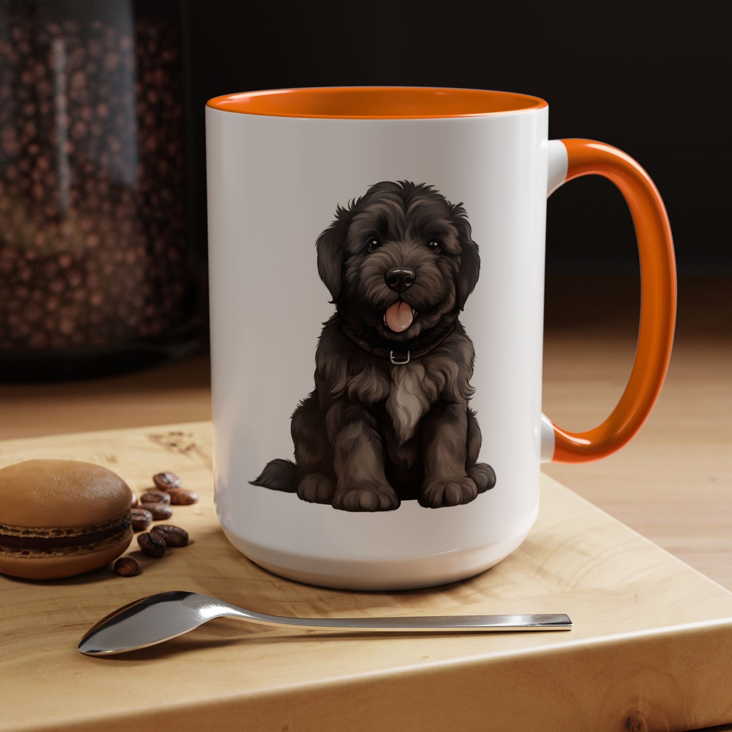 Cute Bouvier Des Flanders Dog Design Accent Coffee Mug - 11oz & 15oz