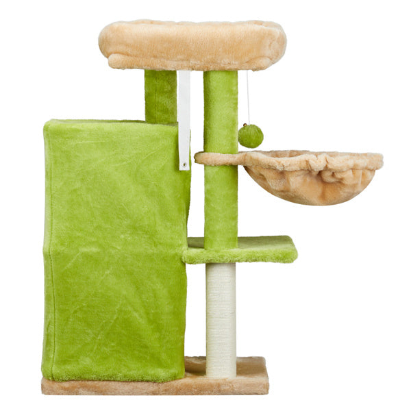3-inch Yellow-green Speaker-shaped Double-layer Cat House Hammock Cat Bed