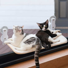 Large White Window Seat Cat Window Perch - Foldable Steel Frame Hammock with Removable Mat For Indoor Cats