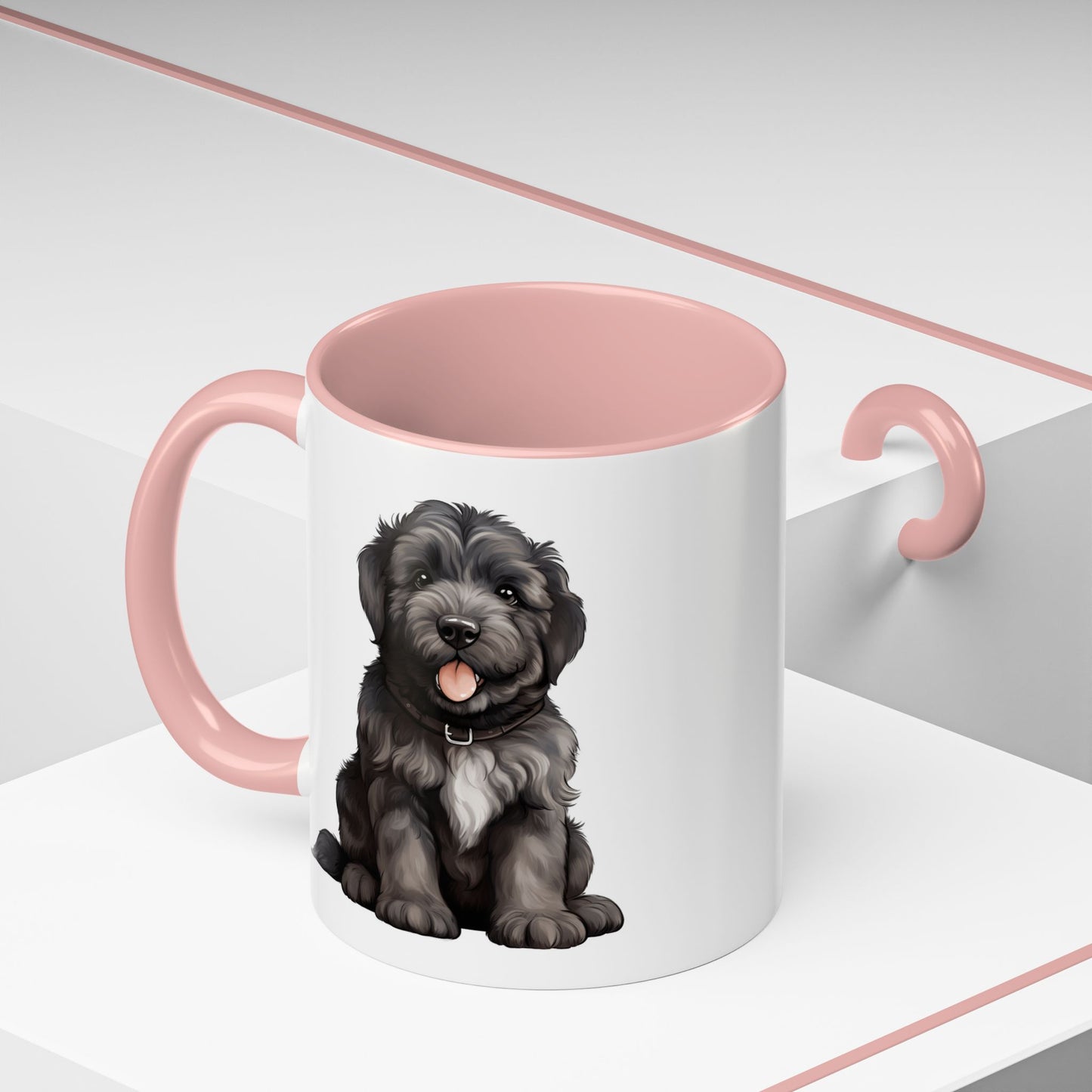 Cute Bouvier Des Flanders Dog Design Accent Coffee Mug - 11oz & 15oz