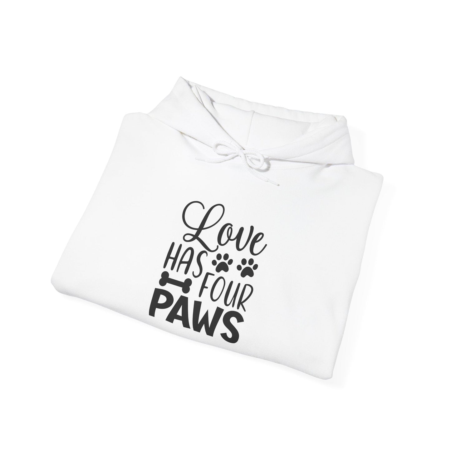 Love Has Four Paws Hoodie – Cozy Unisex Sweatshirt for Pet Lovers | Purrfect Pet Haven