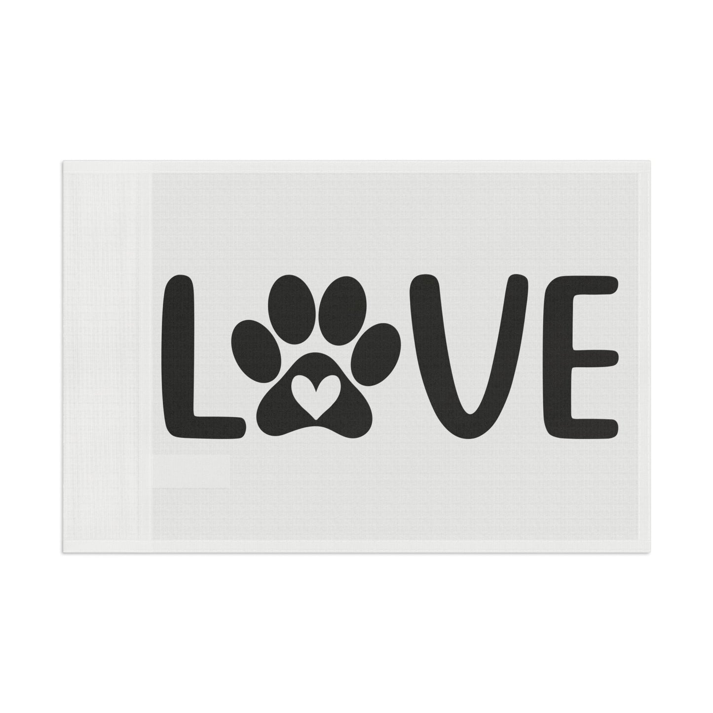 Pet Love Flag - Heart Paw Print Decor