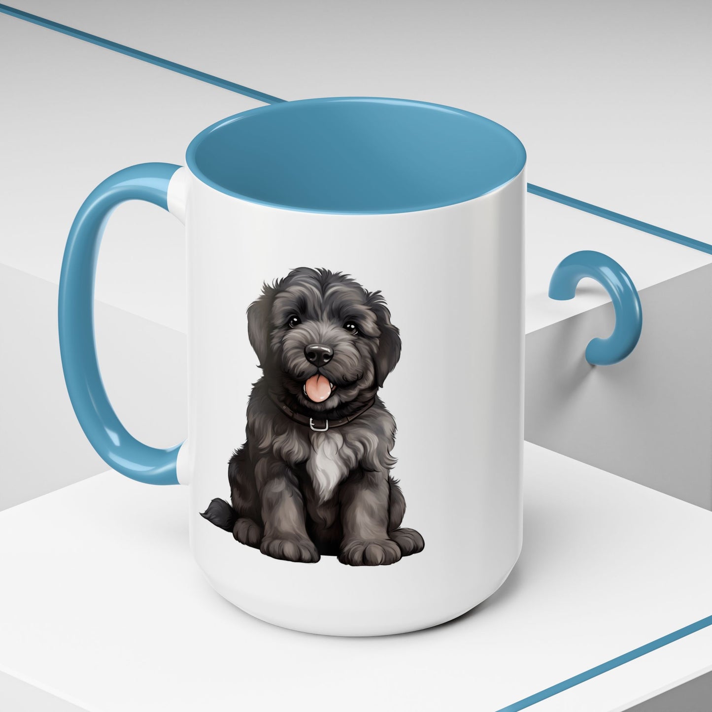 Cute Bouvier Des Flanders Dog Design Accent Coffee Mug - 11oz & 15oz