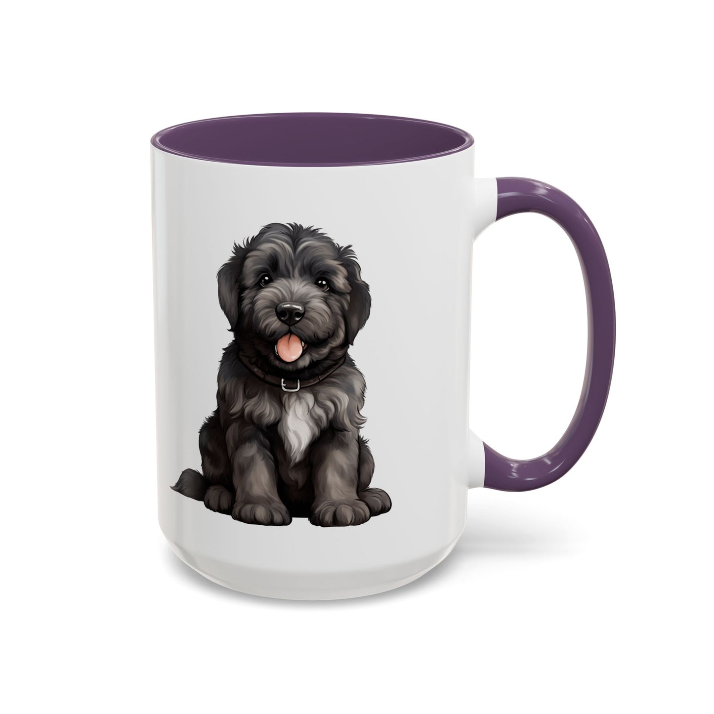 Cute Bouvier Des Flanders Dog Design Accent Coffee Mug - 11oz & 15oz