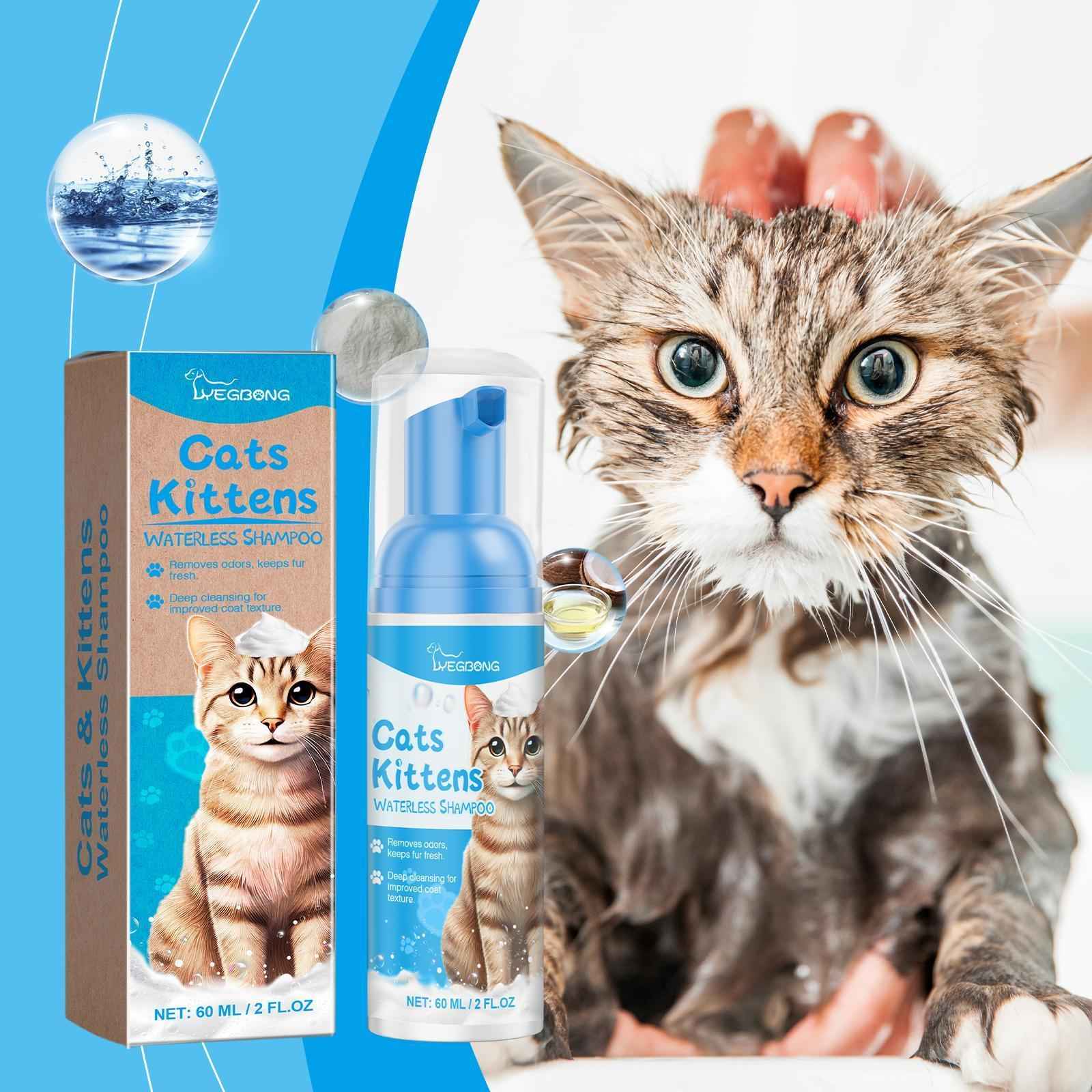 Waterless Cat Shampoo Mousse - No-Rinse Cleaning Foam - Purrfect Pet Haven