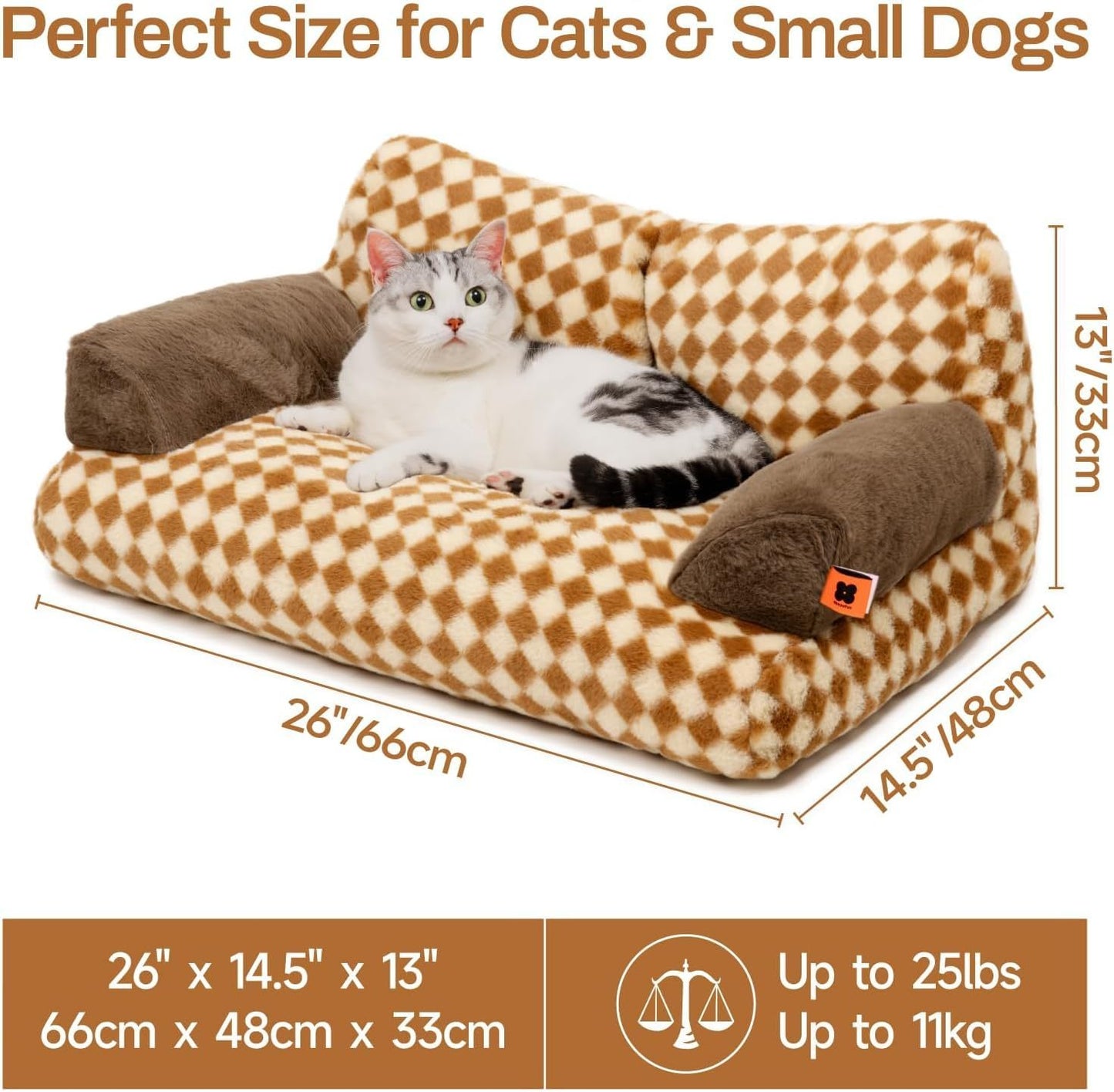 Washable Pet Bed - Fluffy Couch Small-Medium