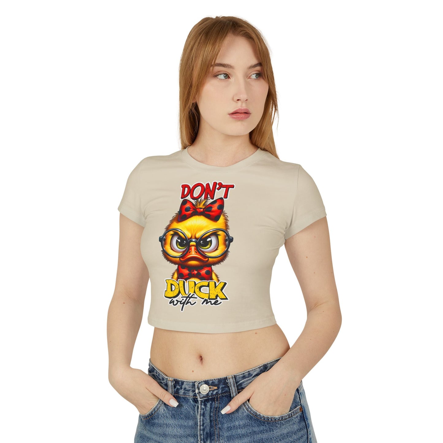 Funny Duck Graphic Women's Baby Tee - Don't Duck with Me | Purrfect Pet Haven