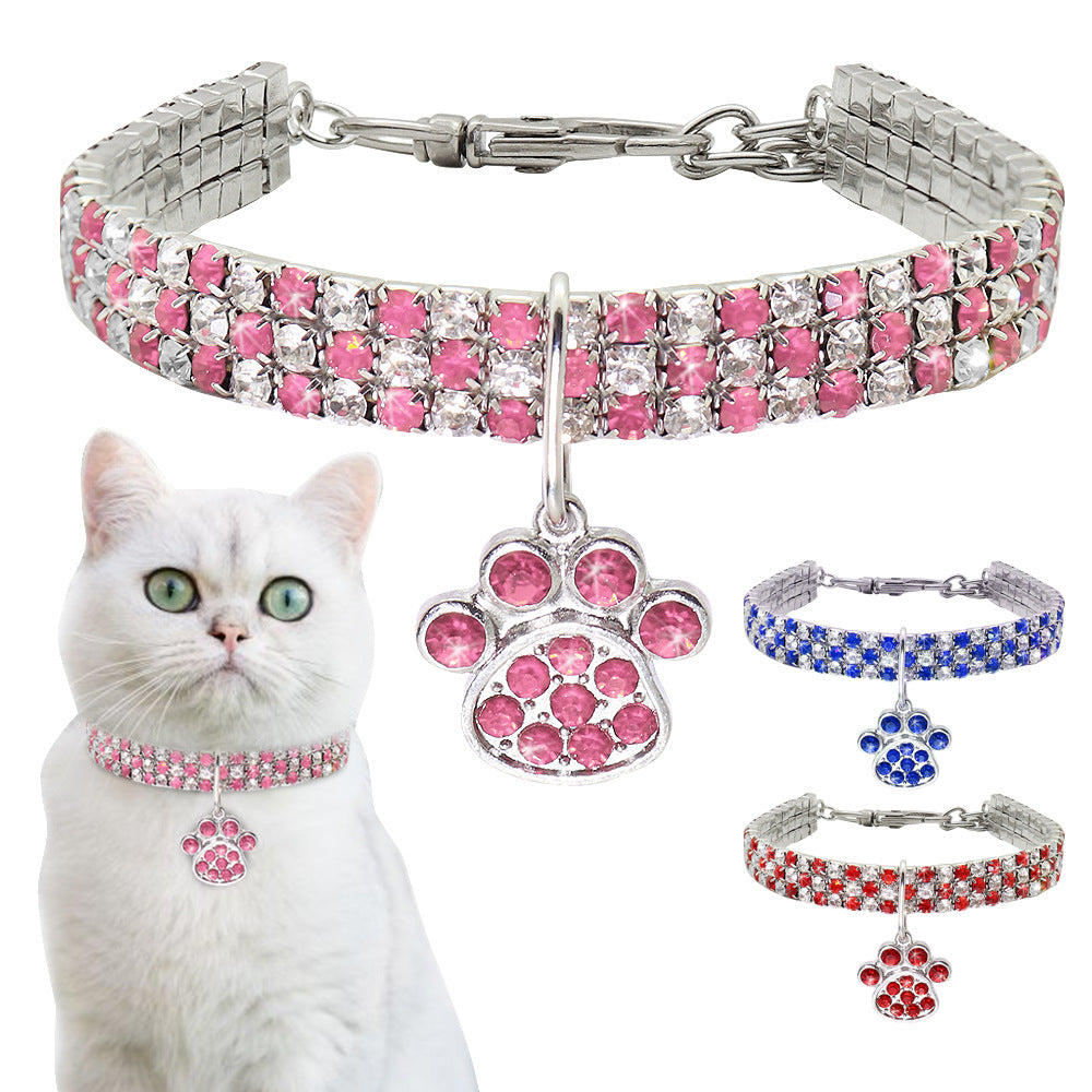 Diamond Mixed Color Dogs And Cats Necklace Ornament Pet Collar