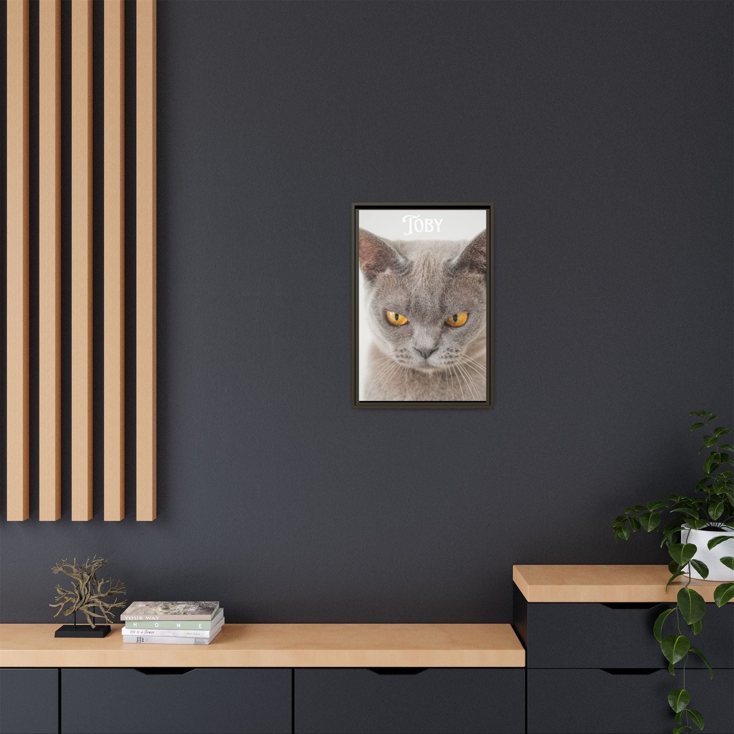 Personalized Photo Wall Art - Framed Matte Canvas Print for Pet Lovers - Customizable Name Print | Purrfect Pet Haven