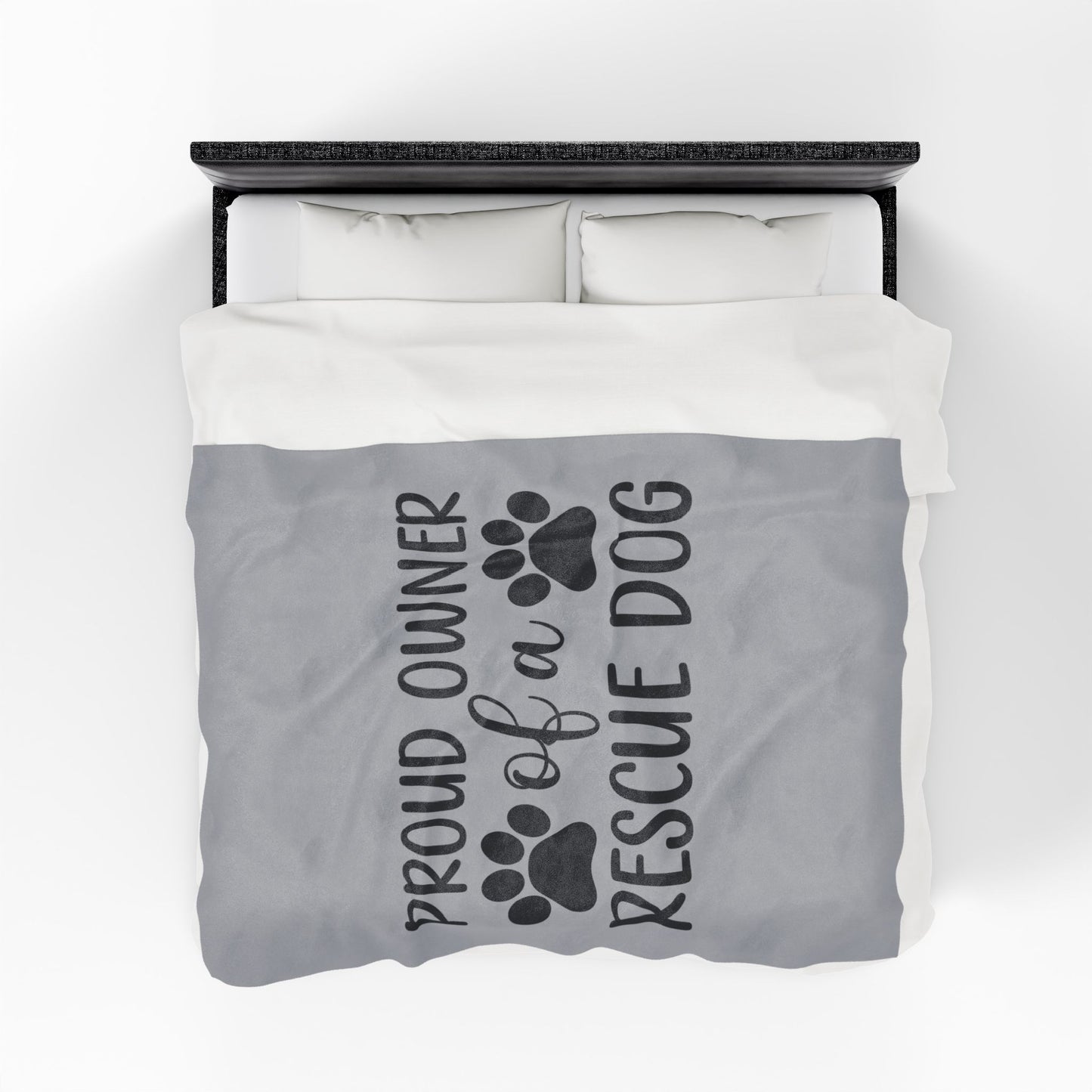 Proud Owner of a Rescue Dog Velveteen Plush Blanket - Cozy Pet Lover Gift