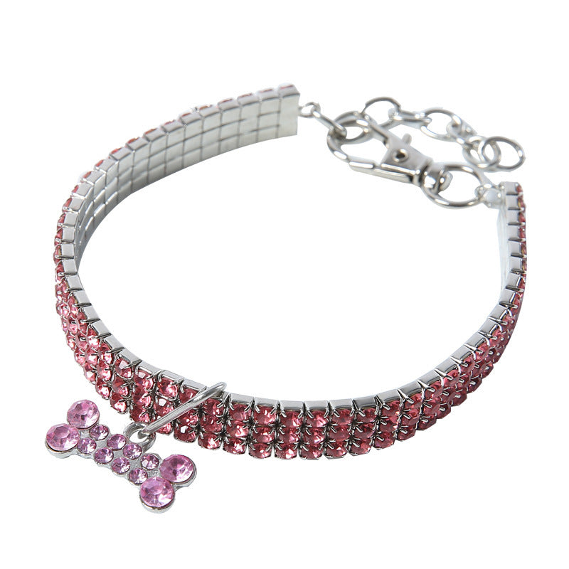 Crystal Bling Rhinestone Dog Collar for Small Medium Dogs Cats