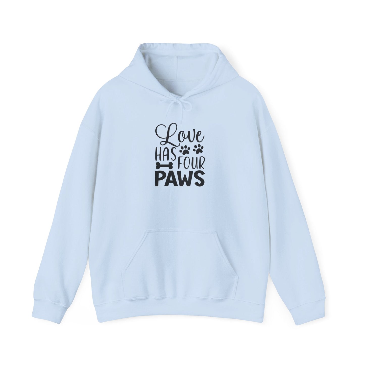 Love Has Four Paws Hoodie – Cozy Unisex Sweatshirt for Pet Lovers | Purrfect Pet Haven