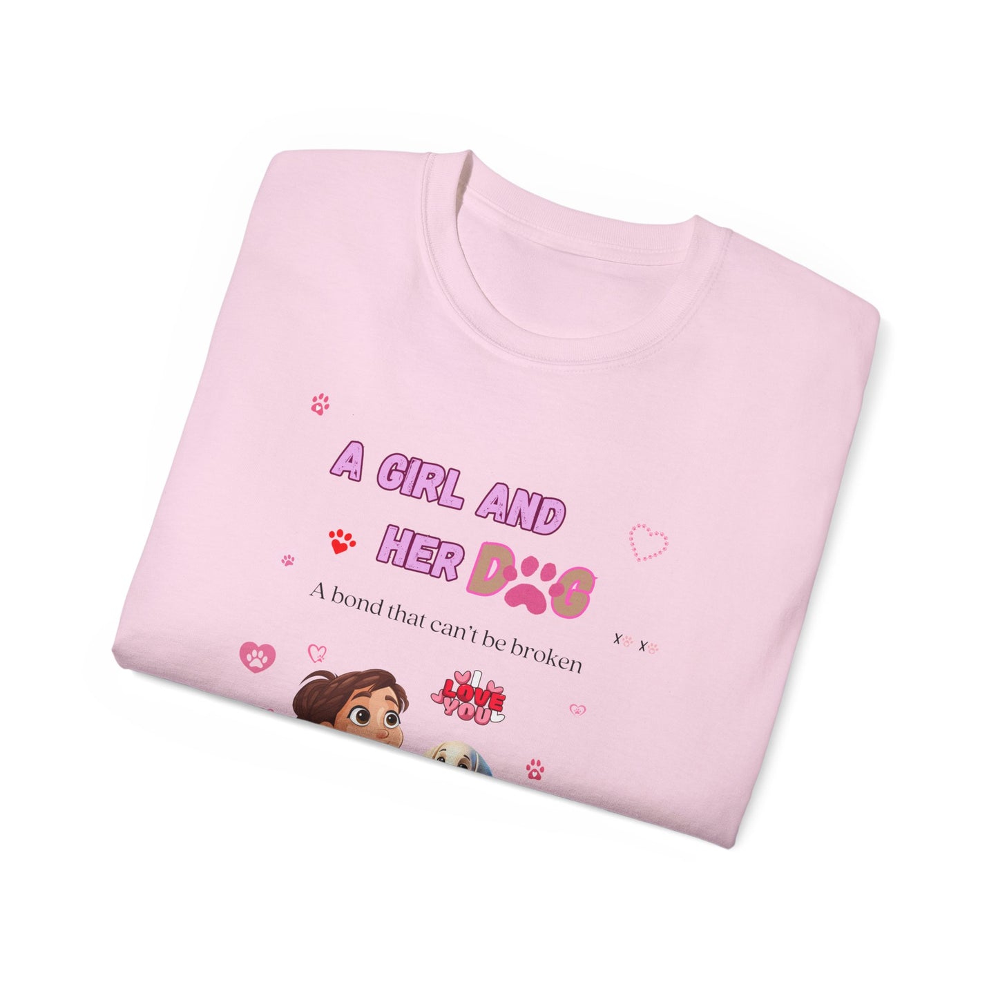 Girl and Her Dog Unisex Tee | Cute Pet Lover Shirt | Personalized Gift | Purrfect Pet Haven